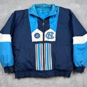 Vintage North Carolina Tarheels Pro Player‎ Puffer Jacket Mens Large Reversible